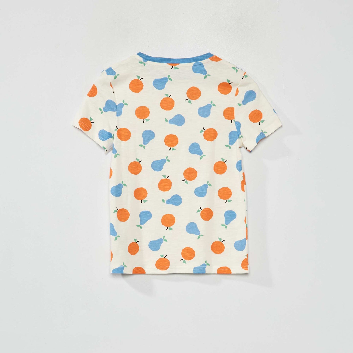 T-shirt à manches courtes avec imprimé BLANC/ORANGE