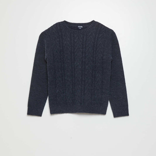 Pull en maille torsadée BLEU