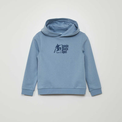 Sweat à capuche en molleton Bleu