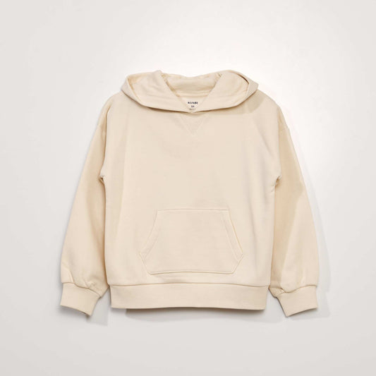 Sweat à capuche molleton épais Beige