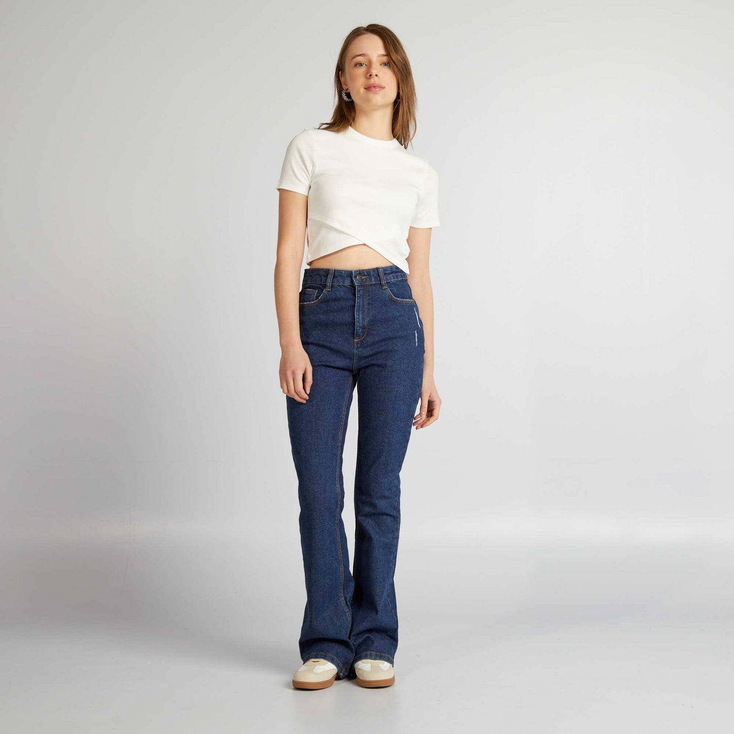 Jean flare/bootcut à taille haute Bleu brut