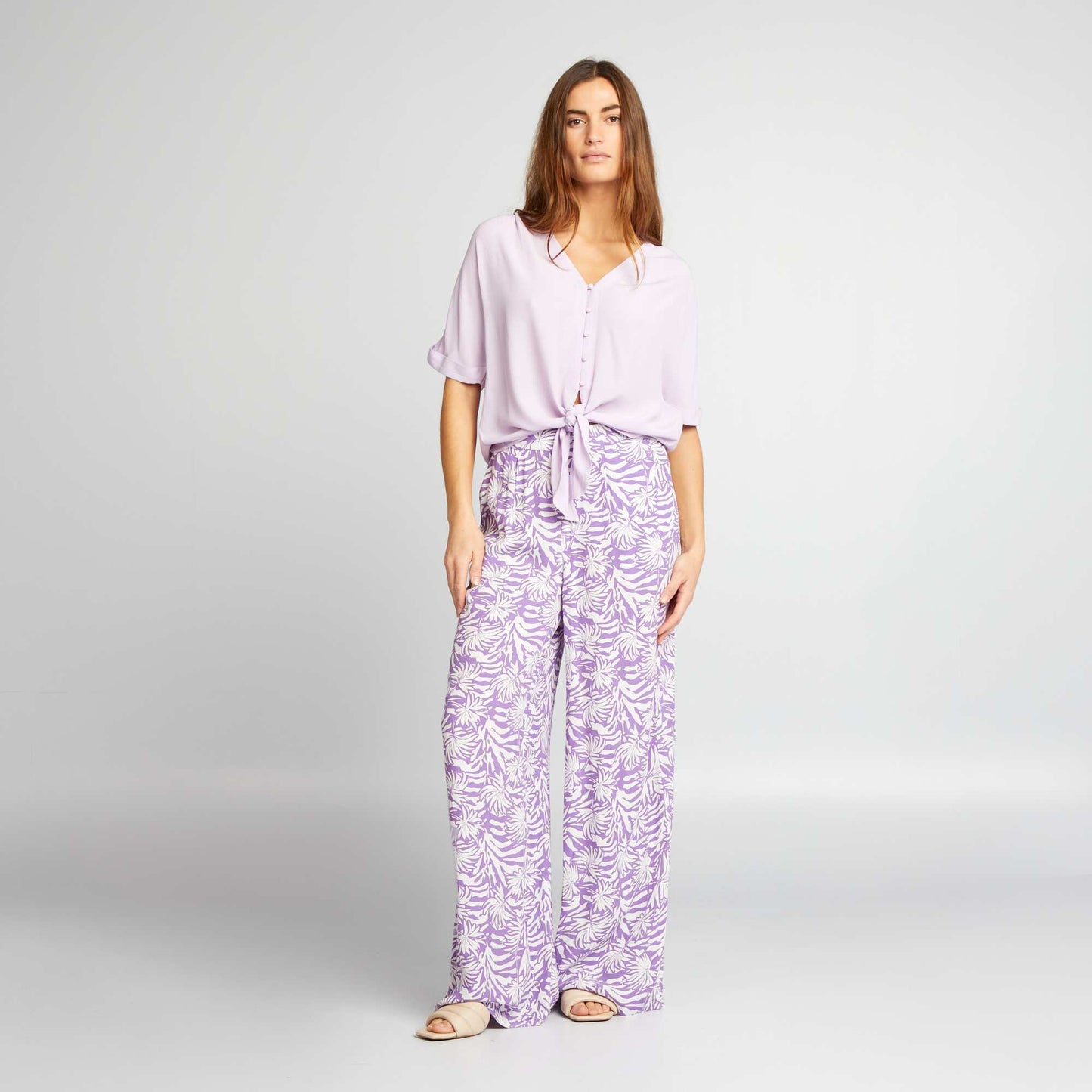 Pantalon large en crêpe Violet