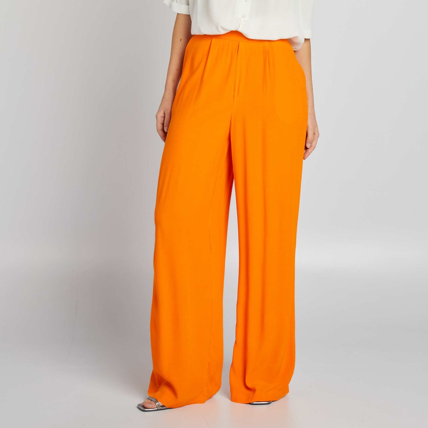 Pantalon large en crêpe Orange