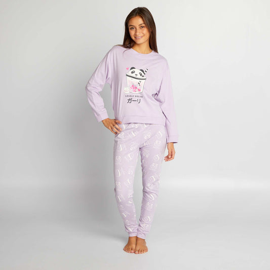 Ensemble pyjama long en jersey - 2 pièces Violet