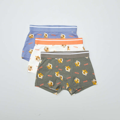 Lot de 3 boxers stretch BLEU