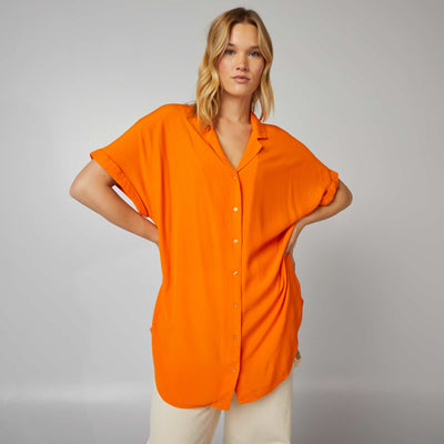 Chemisier en crêpe Orange