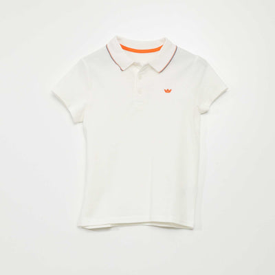 Polo à manches courtes Blanc
