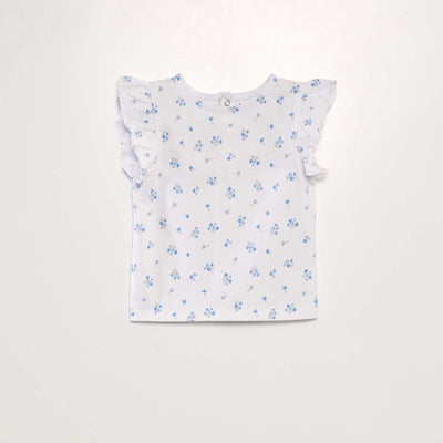 T-shirt à volants BLANC FLEUR