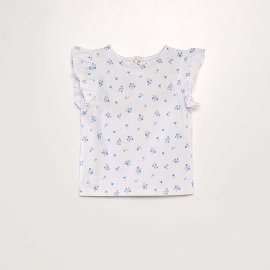 T-shirt à volants BLANC FLEUR