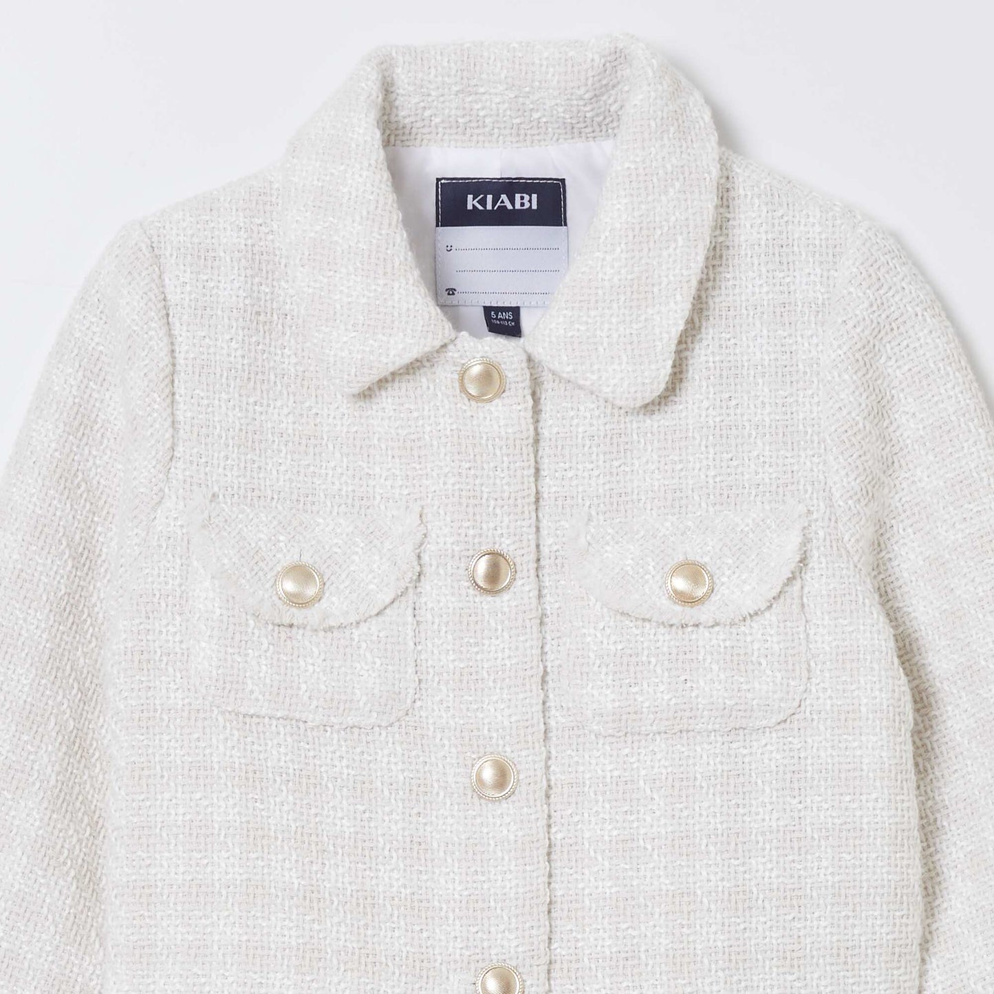 Veste en tweed boutonnée Beige