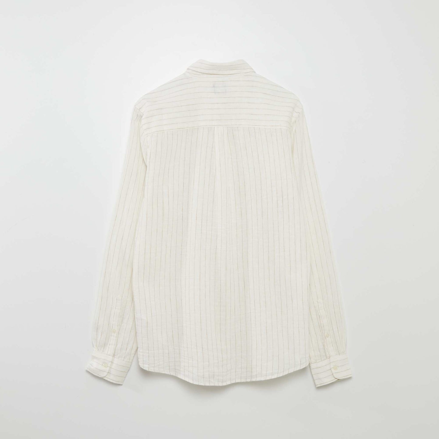 Chemise à rayures avec lin Blanc/beige