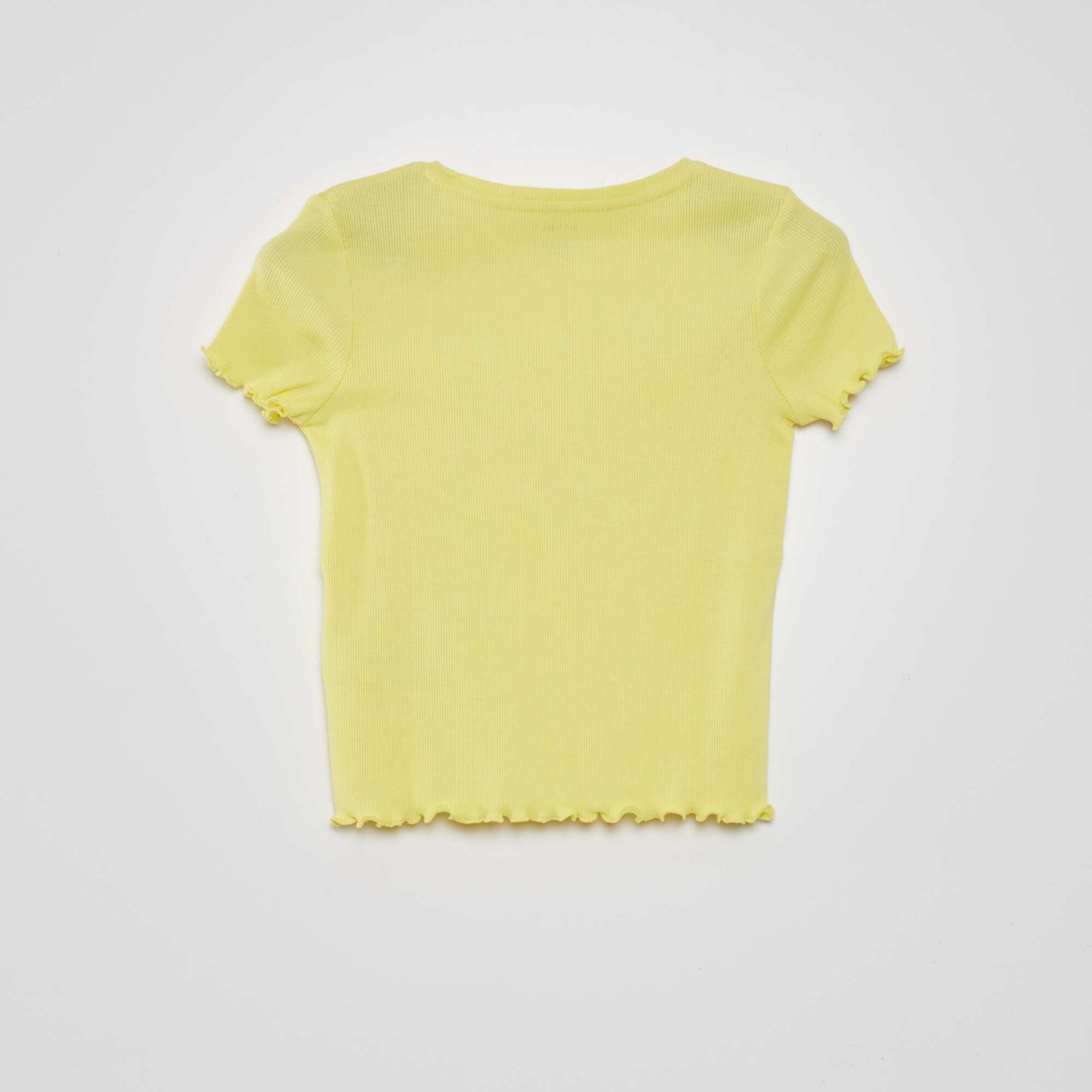 T-shirt côtelé JAUNE