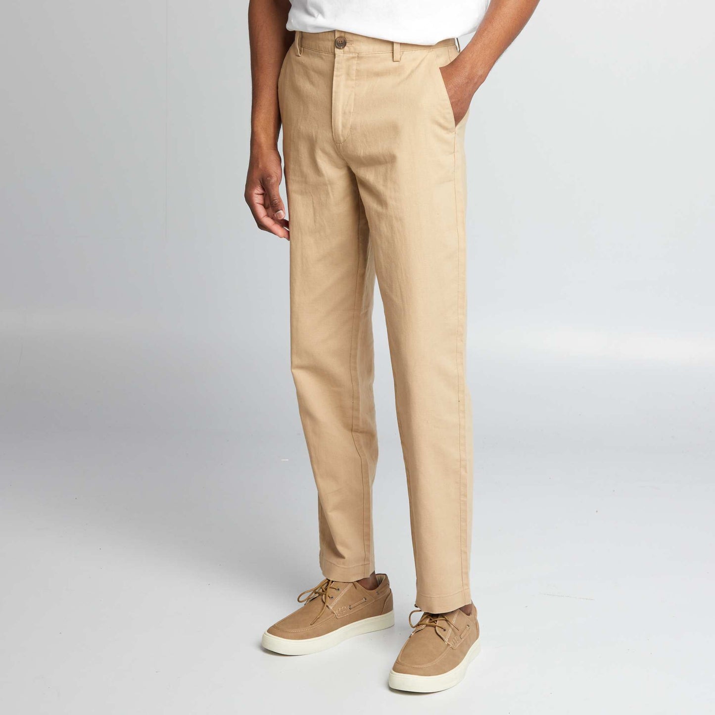 Pantalon chino droit Beige