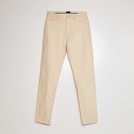 Pantalon slim en tencel Beige