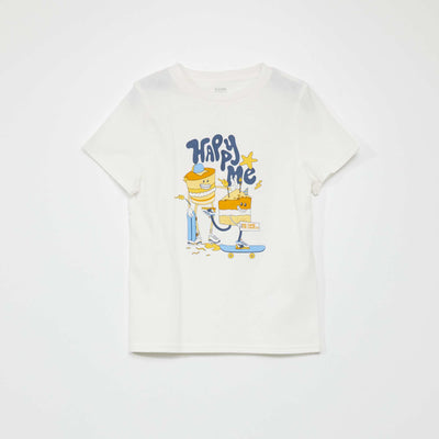 T-shirt manches courtes 'anniversaire' BLANC