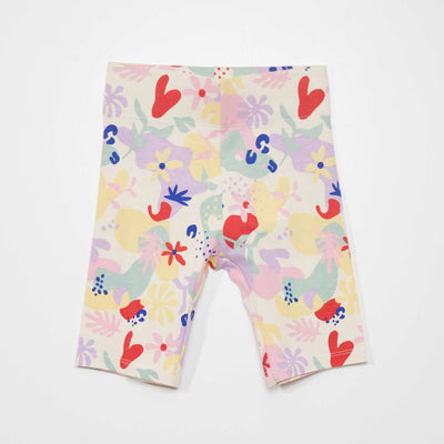 Short cycliste en coton stretch Beige