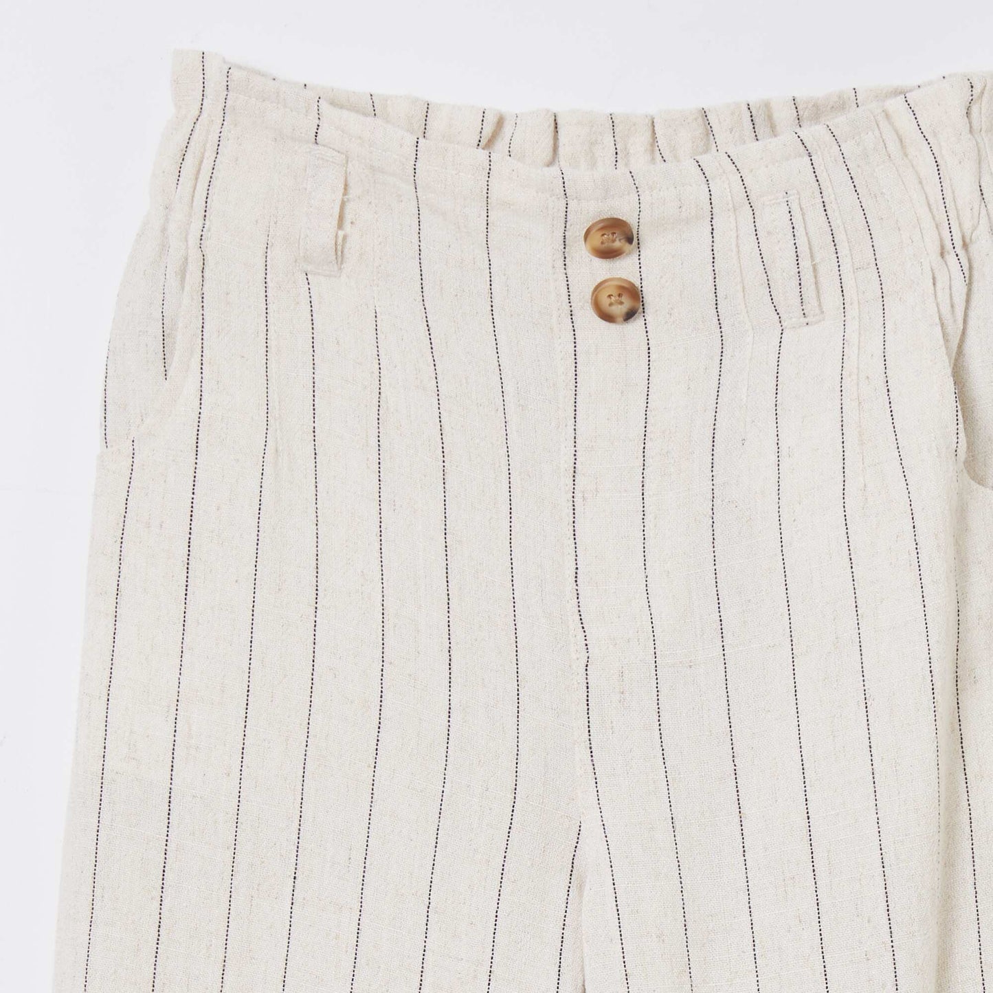 Pantalon droit rayé Beige