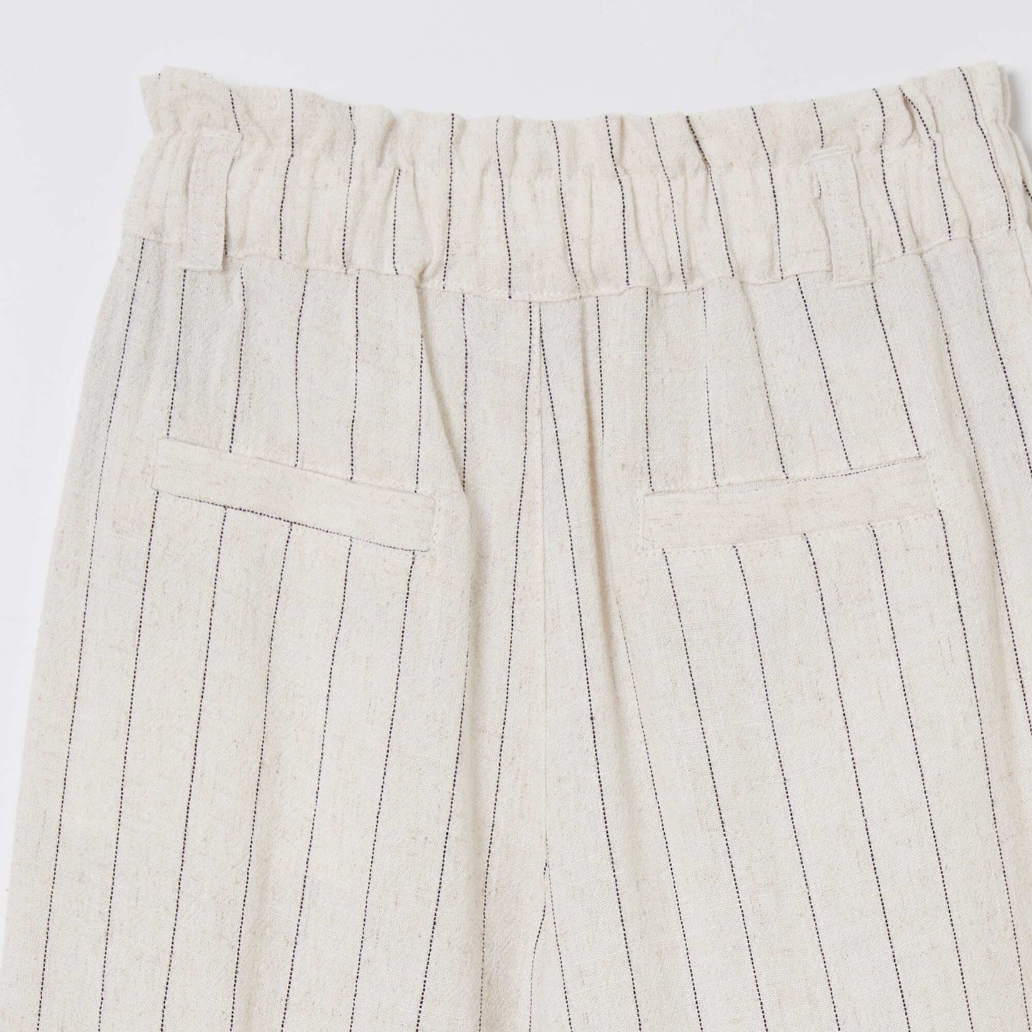 Pantalon droit rayé Beige