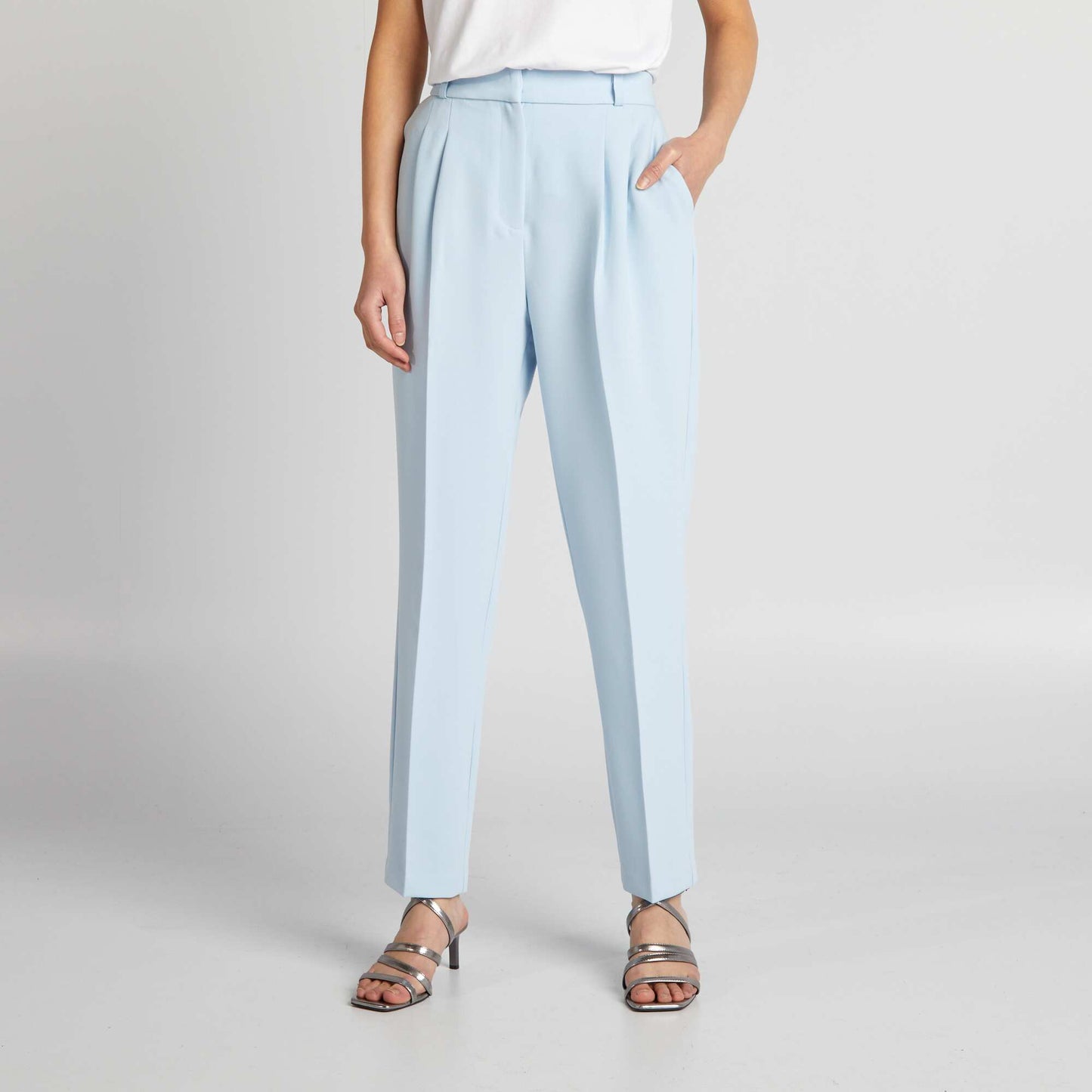 Pantalon cigarette d'ensemble Bleu