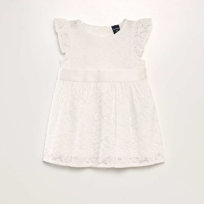 Robe de cérémonie en dentelle blanc