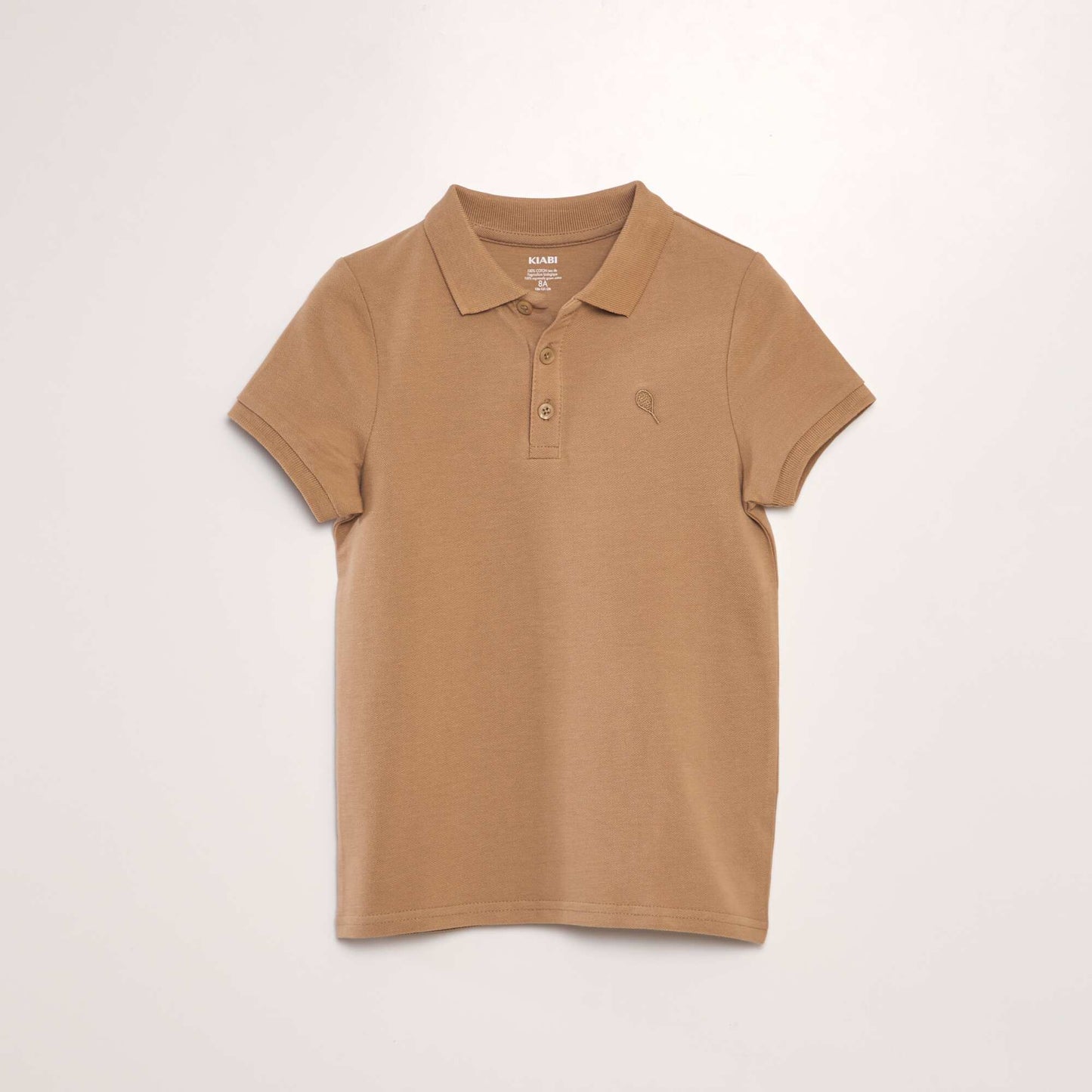 Polo en piqué de coton Camel