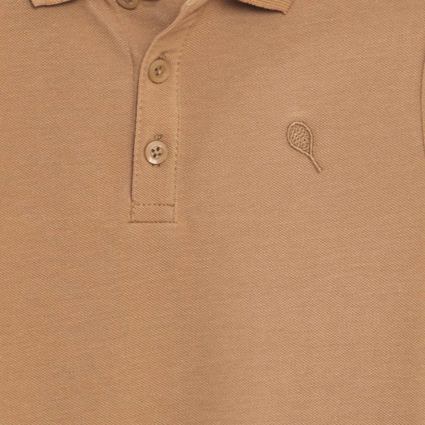 Polo en piqué de coton Camel