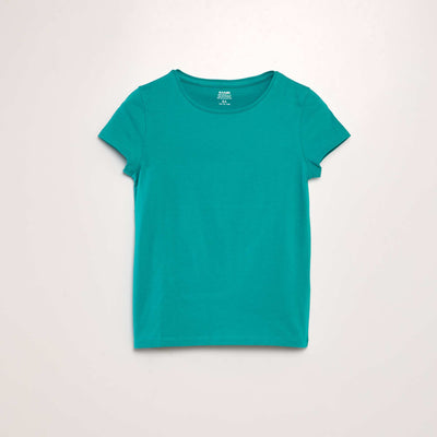 T-shirt uni à col rond Vert clair