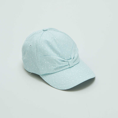 Casquette en denim motif pois BLEU