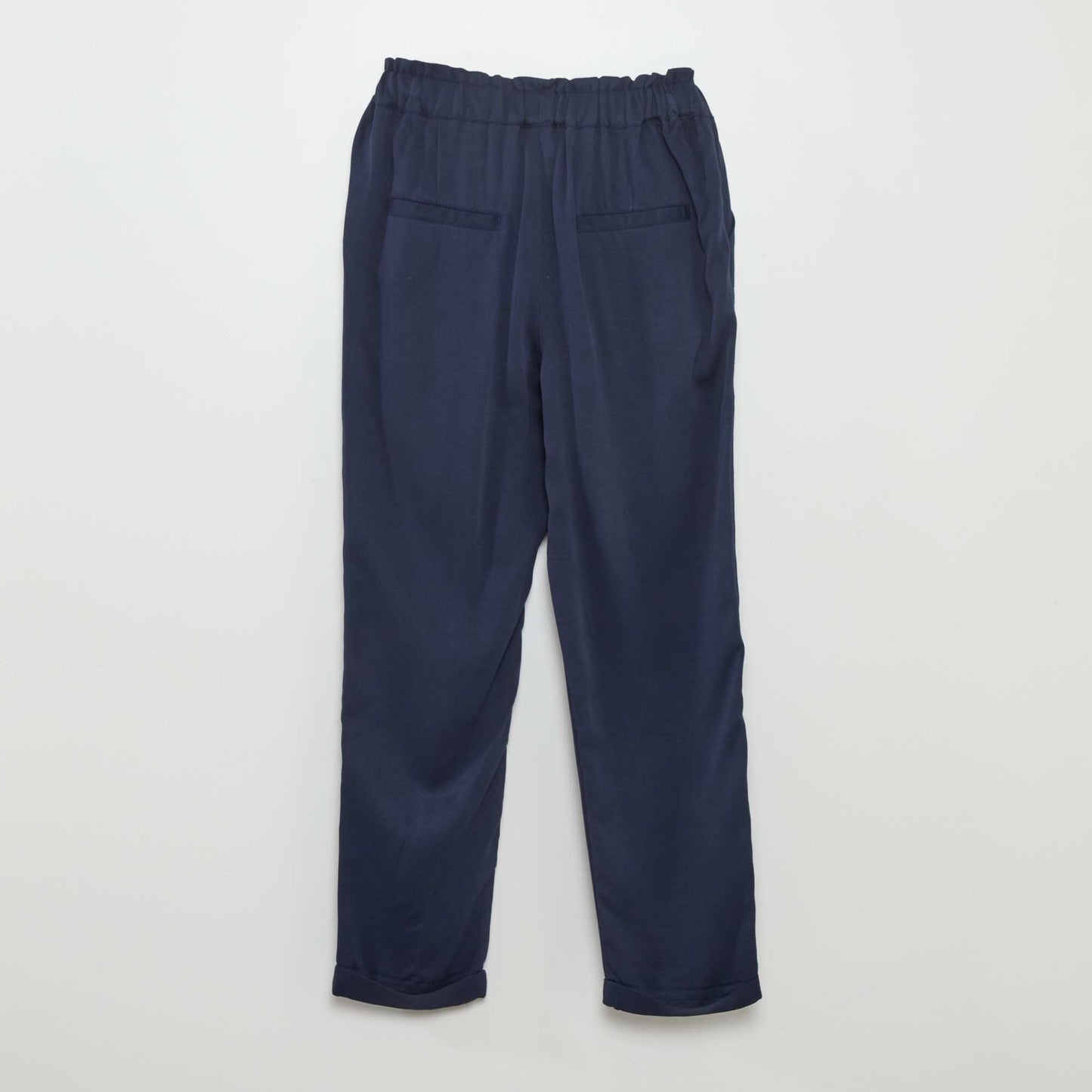 Pantalon chino fluide à nouer Bleu