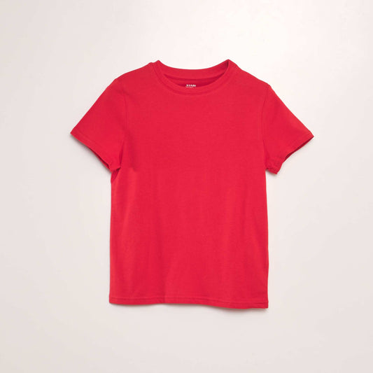 T-shirt uni manches courtes en jersey Rouge