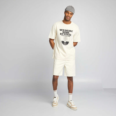 T-shirt style oversize à imprimé Blanc