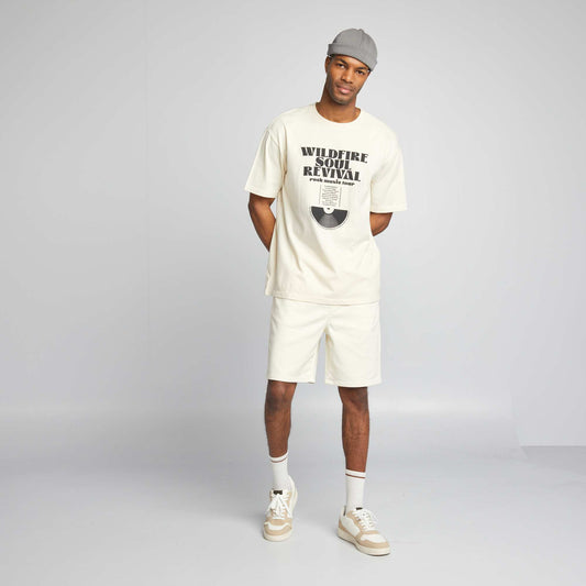 T-shirt style oversize à imprimé Blanc