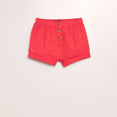 Short taille haute effet chevrons rouge
