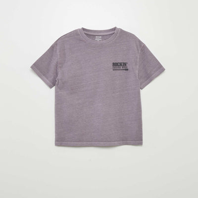T-shirt manches courtes esprit 'festival rock' Violet
