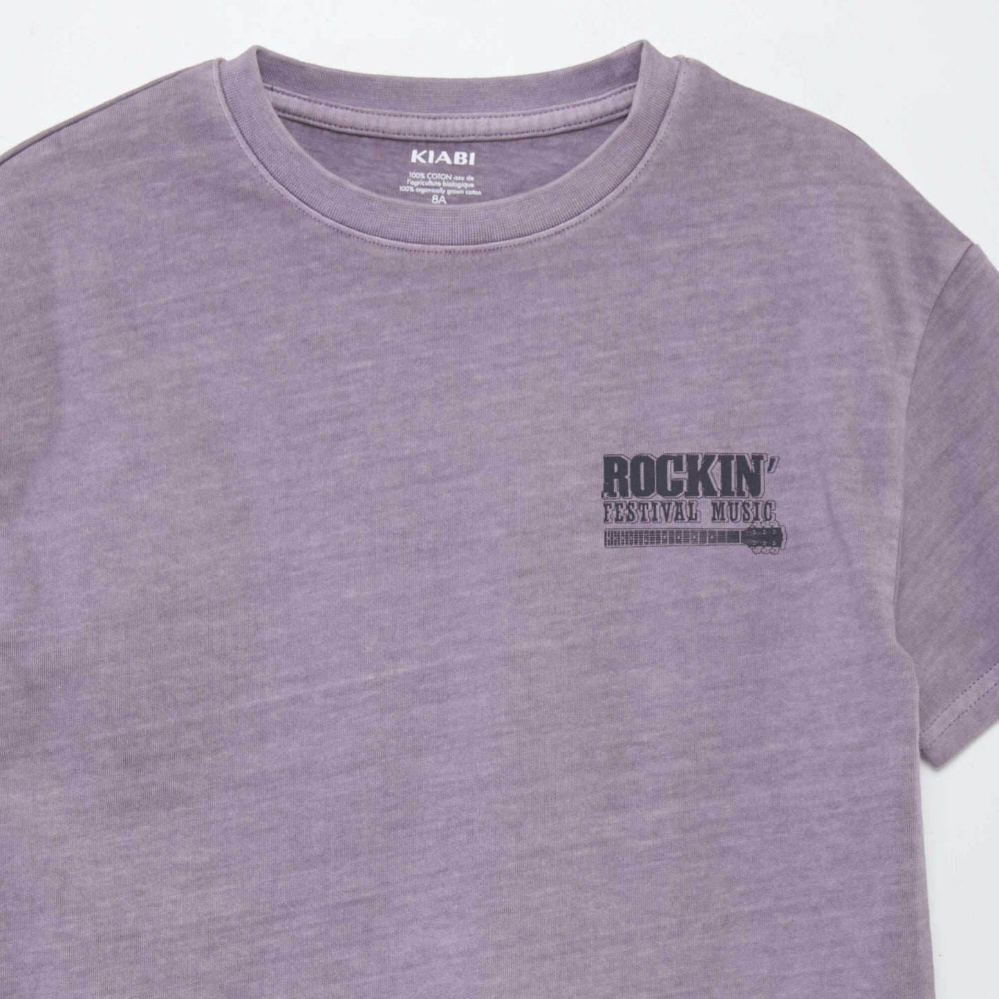 T-shirt manches courtes esprit 'festival rock' Violet