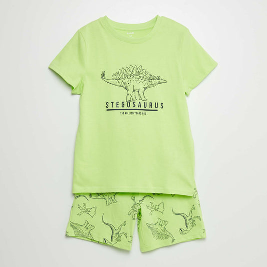 Pyjama court 'dinosaures' short + t-shirt - 2 pièces Vert