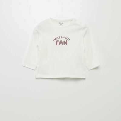 Tee-shirt à message BLANC