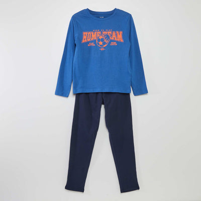 Pyjama long en jersey avec imprimé - 2 pièces BLEU MARINE/BLEU