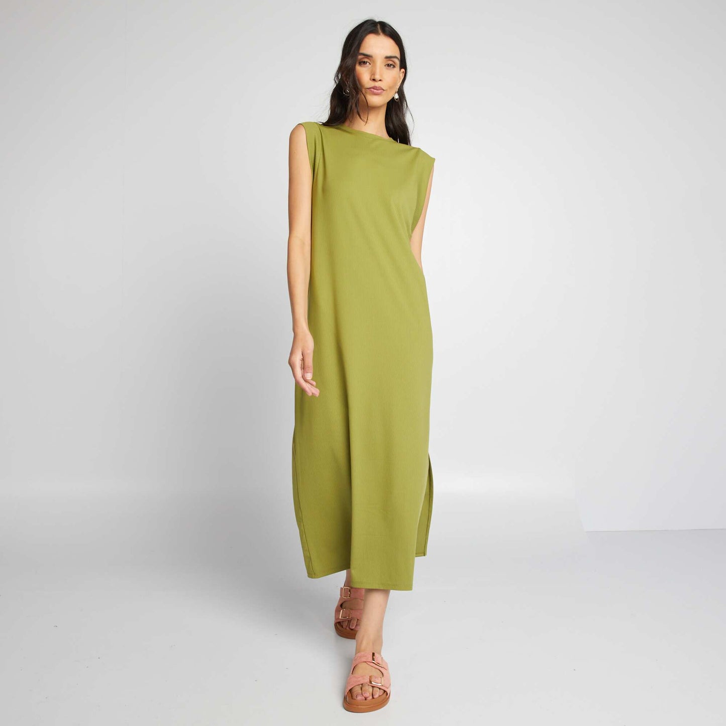 Robe t-shirt midi Vert