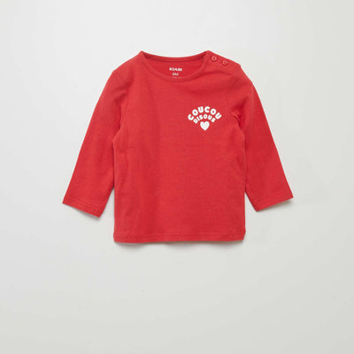 Tee-shirt à message ROUGE