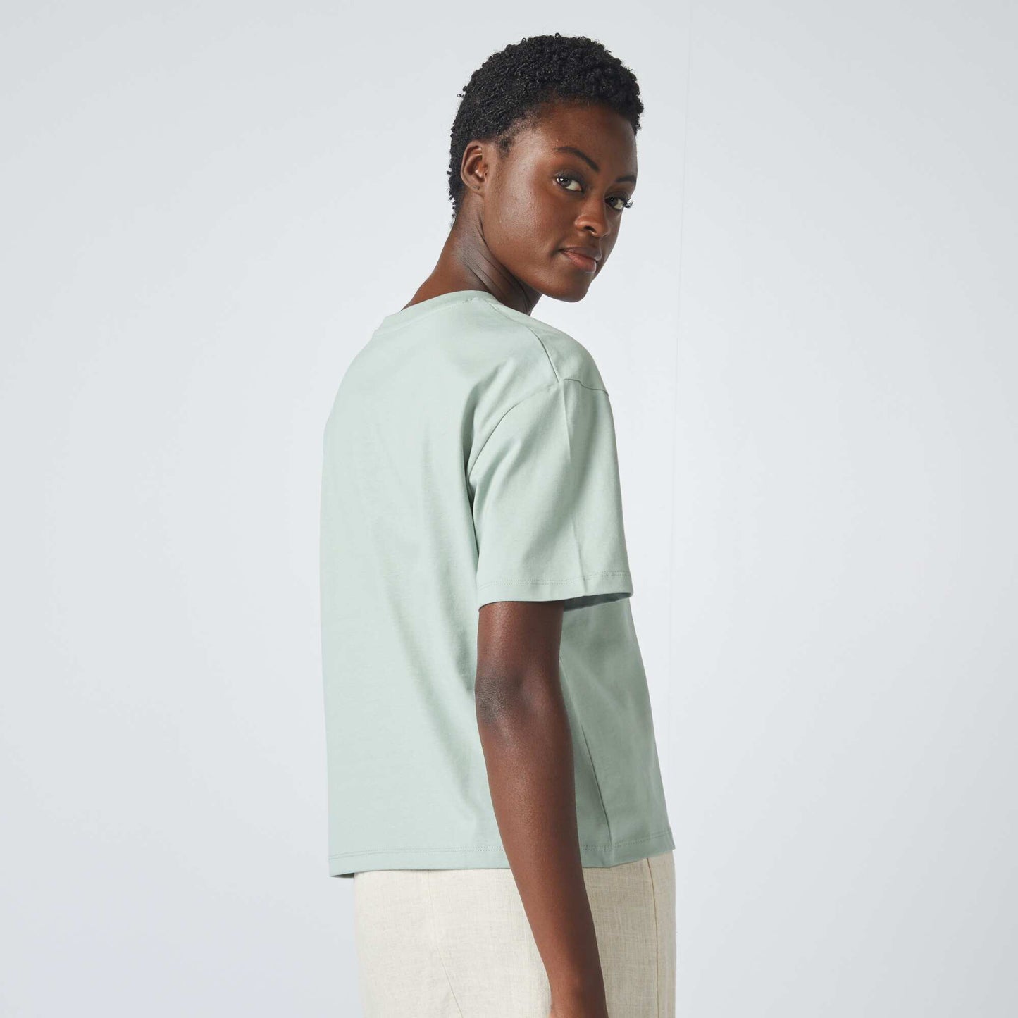 T-shirt oversize à col rond Vert