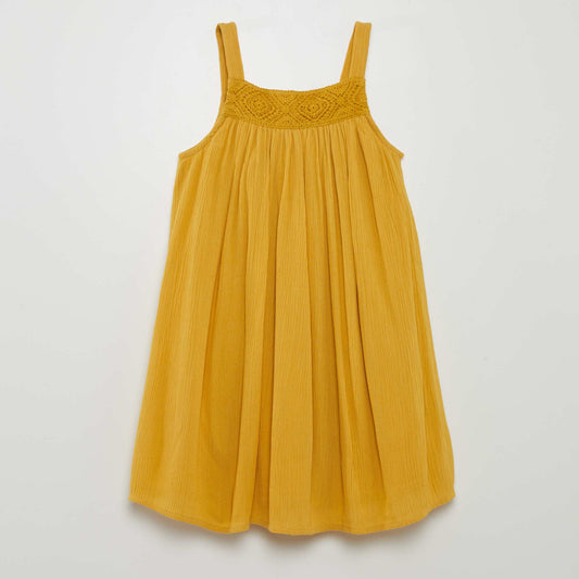 Robe fluide en crêpe Jaune