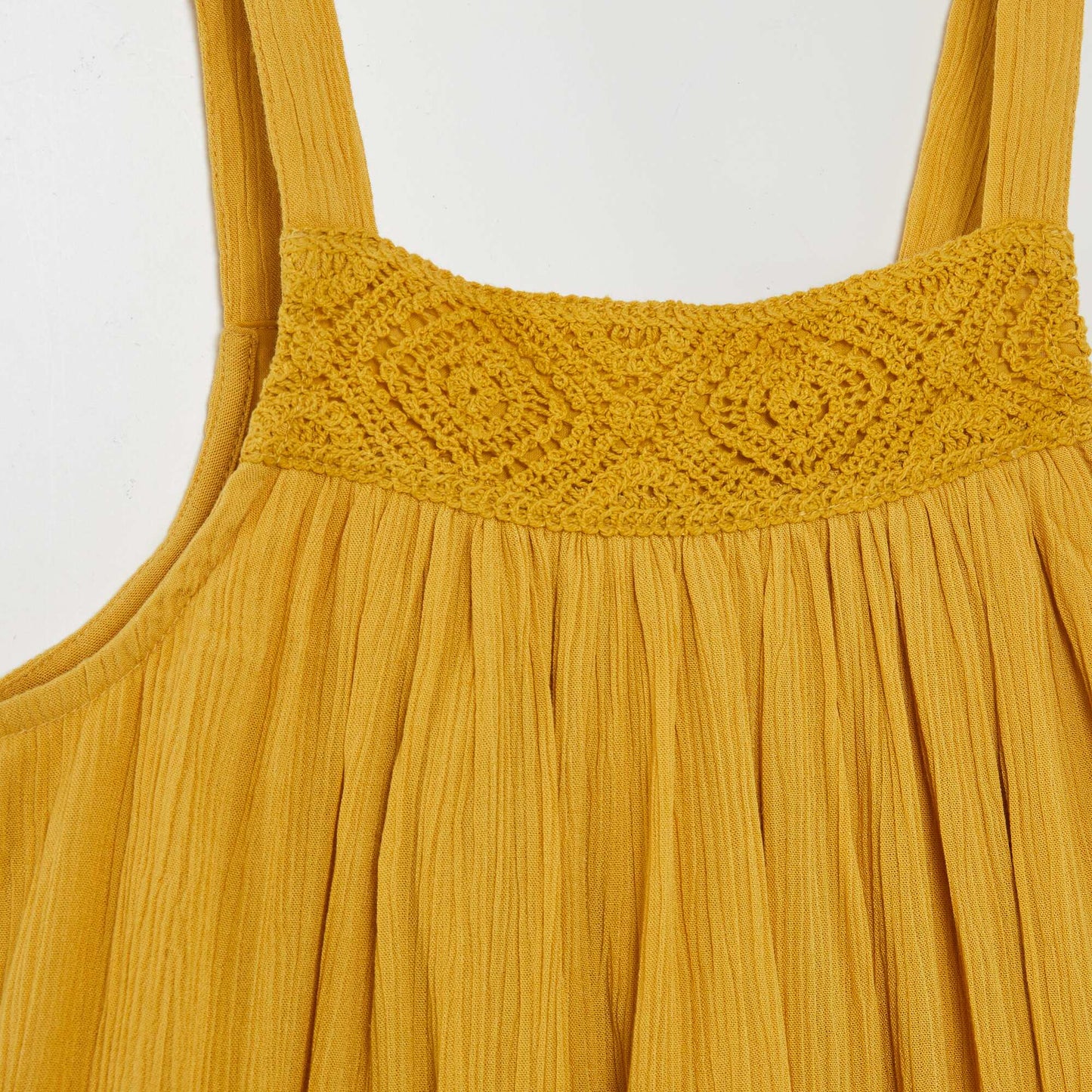 Robe fluide en crêpe Jaune