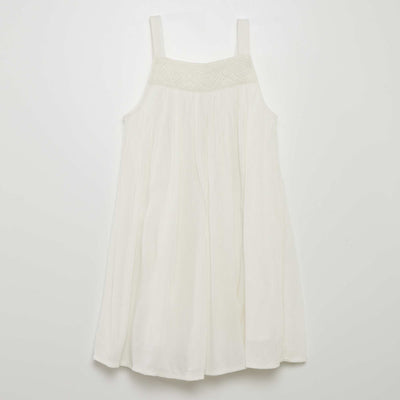 Robe fluide en crêpe blanc