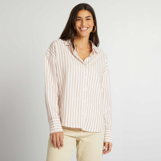 Chemise oxford rayée Rouge