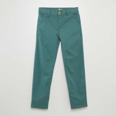Pantalon chino slim VERT