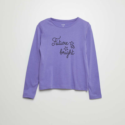 T-shirt en coton imprimé VIOLET