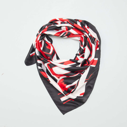 Foulard en satin imprimé Rouge