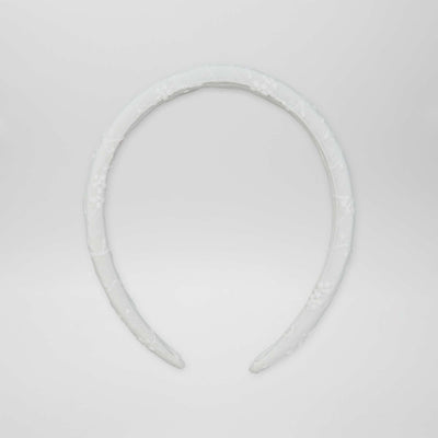 Serre-tête brodé Blanc