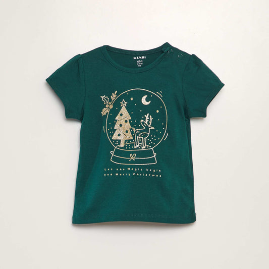 T-shirt imprimé Noël Vert